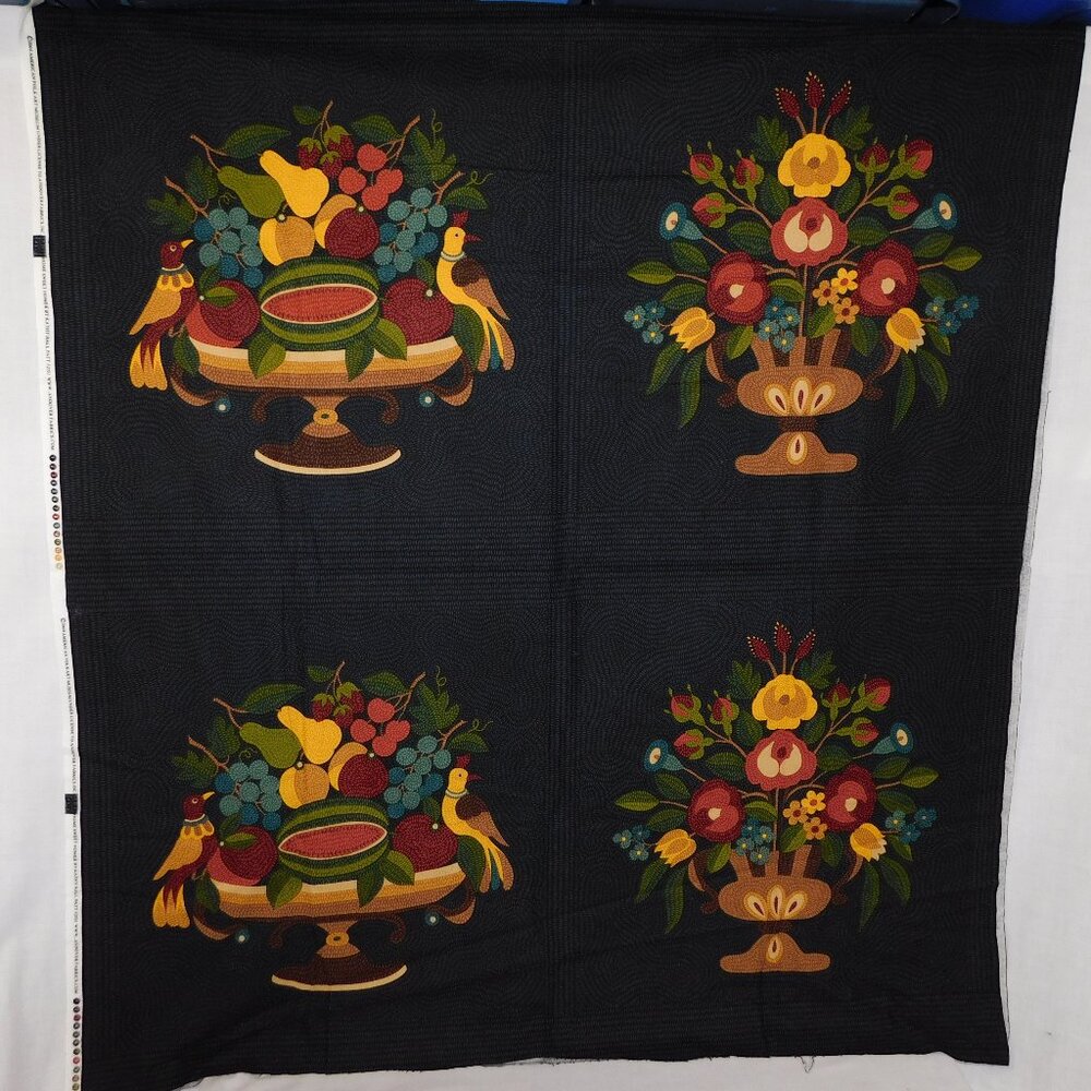 2004 Andover Fabrics Folk Art Kathy Hall Pratt Home Sweet Home 2 44" x 93" Panel